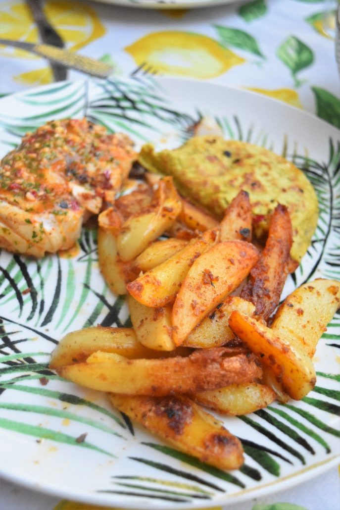 Potatoes et cabillaud à la chermoula