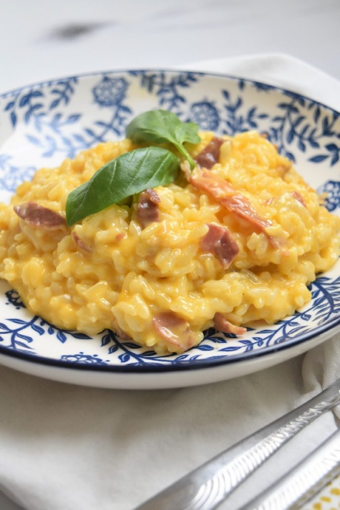 Risotto mimolette et jambon