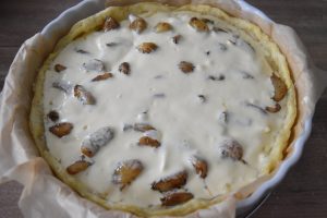 Crème mascarpone aux oeufs pour tarte à l'ail