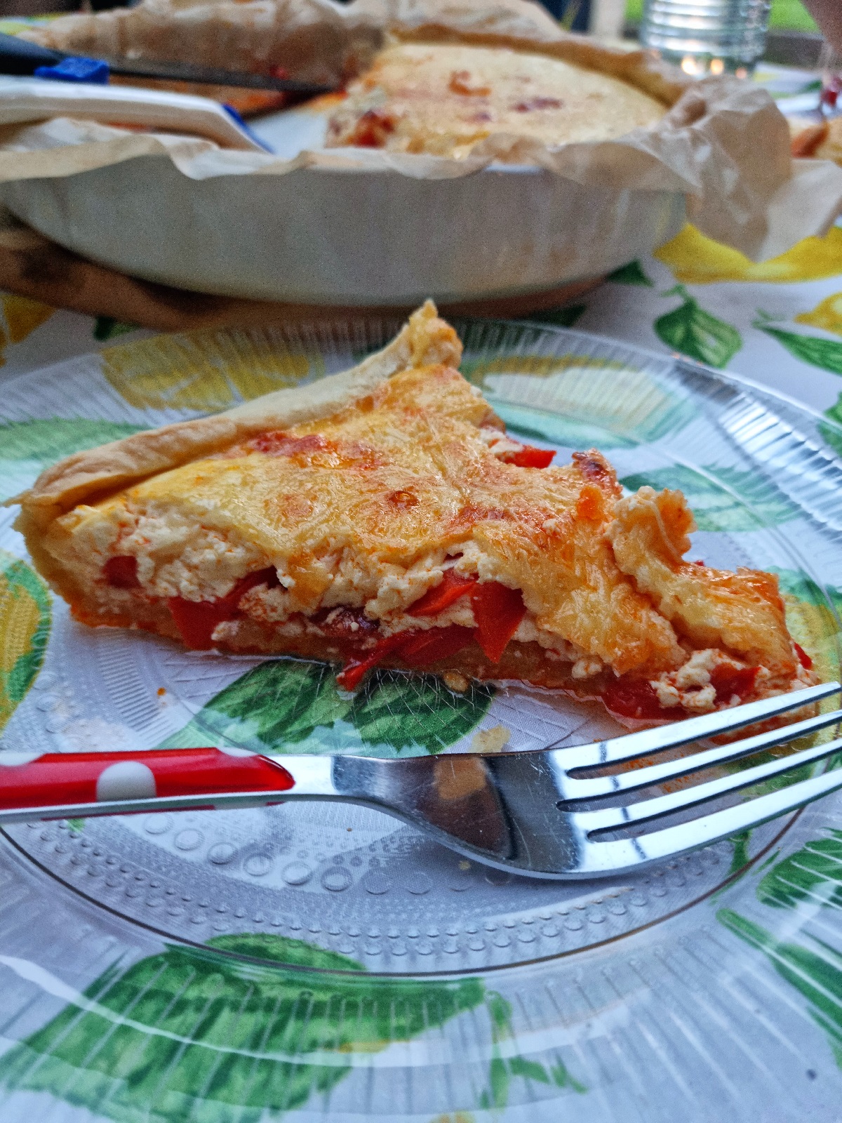 Quiche au chorizo et poivron rouge