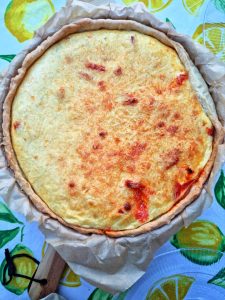 Quiche chorizo et poivron rouge