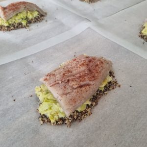 Quinoa, poireaux et lieu noir