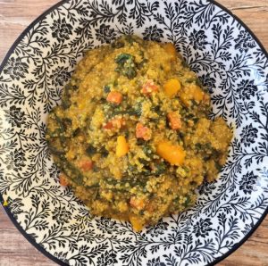 Quinoa au chorizo, épinards et potimarron