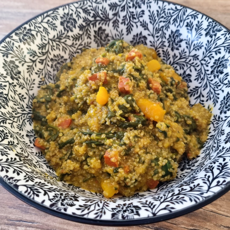 Quinoa épinards, chorizo, potimarron