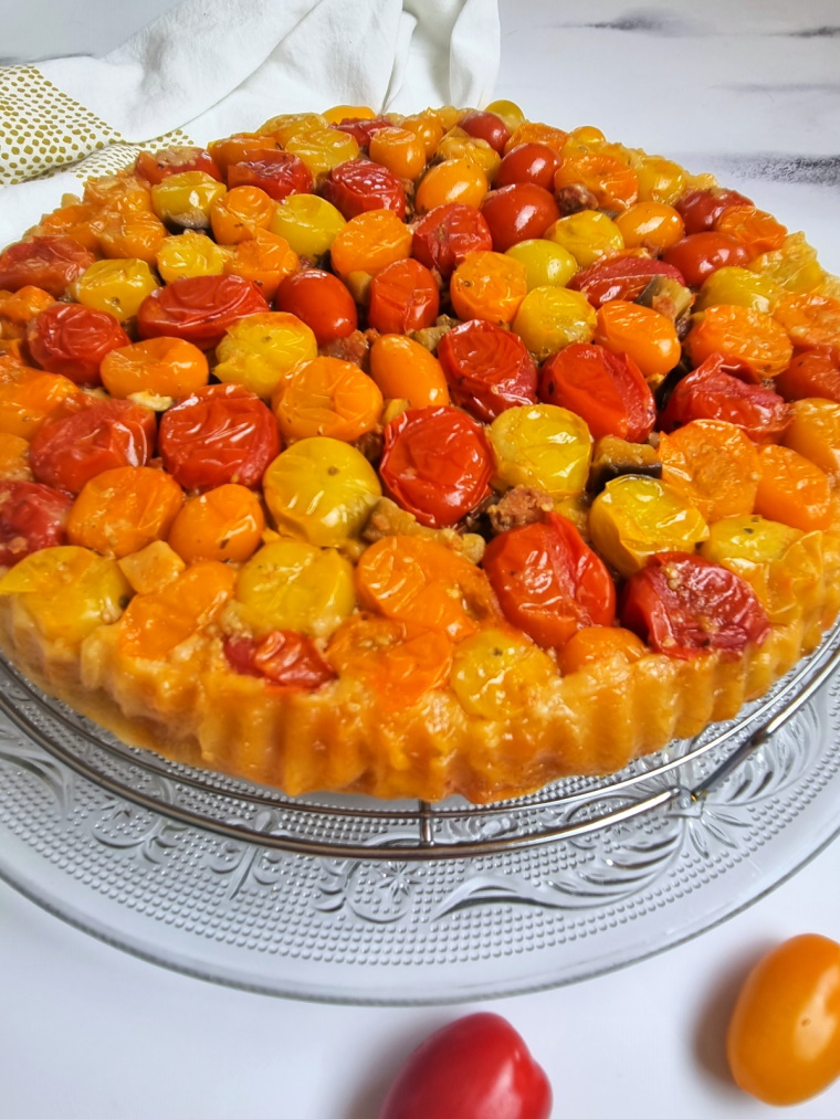 Tatin salée aux tomates cerises, chorizo