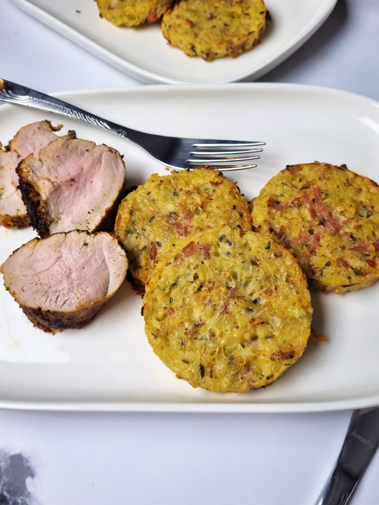 Galettes de pommes de terre au bacon ou röstis