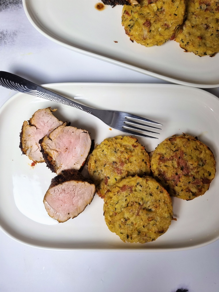 Röstis au bacon et filet mignon aux épices