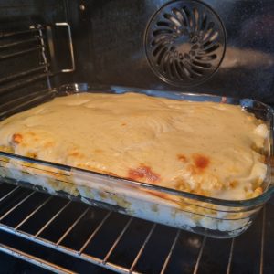 Cuisson du gratin de pâtes au chou-fleur