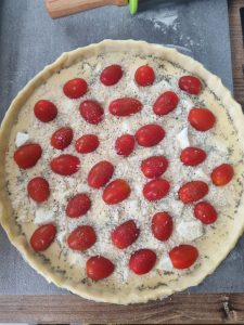 Tarte salée aux tomates cerises