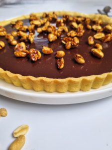 Tarte chocolat cacahuètes caramélisées