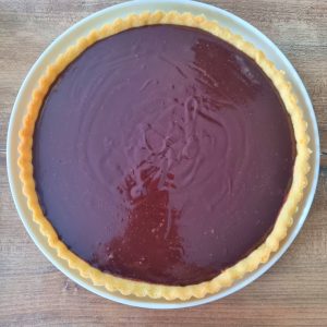 Tarte caramel et ganache chocolat