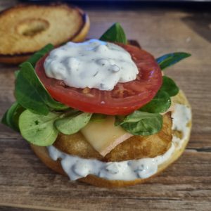 Fish burger avec bagel