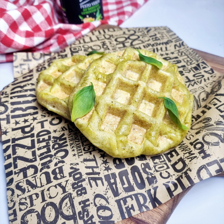 Gaufres au pesto fourrées