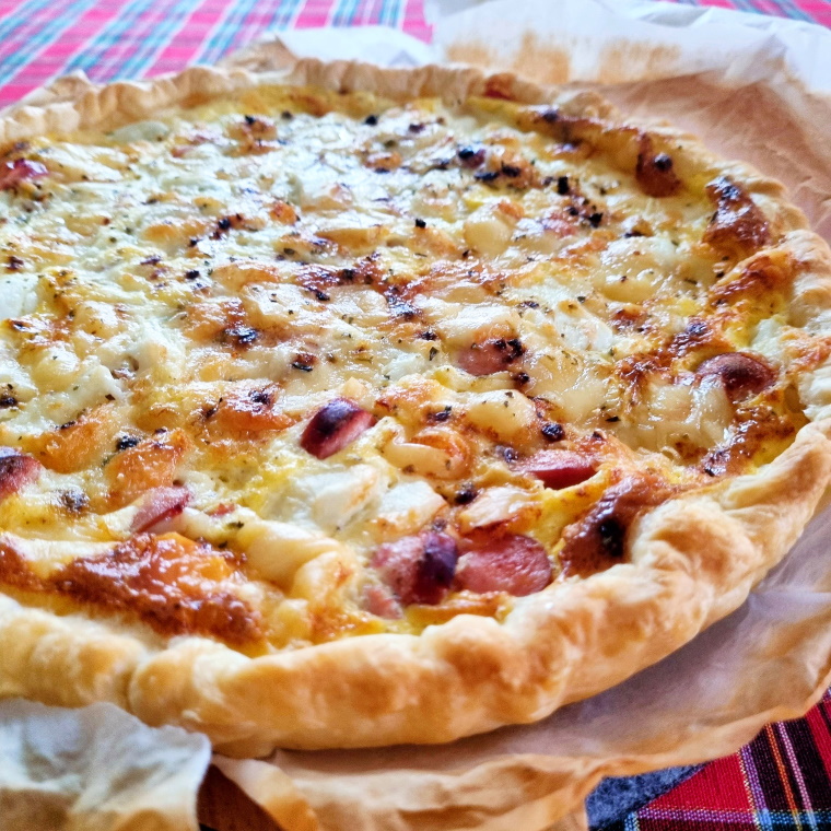 Quiche knacki jambon mozzarella