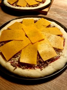 Pizzas au cheddar