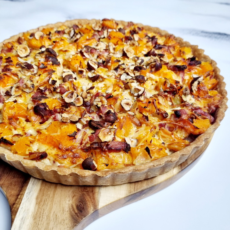 Tarte au butternut et lardons