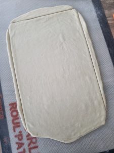 Rectangle de pâte à croissants