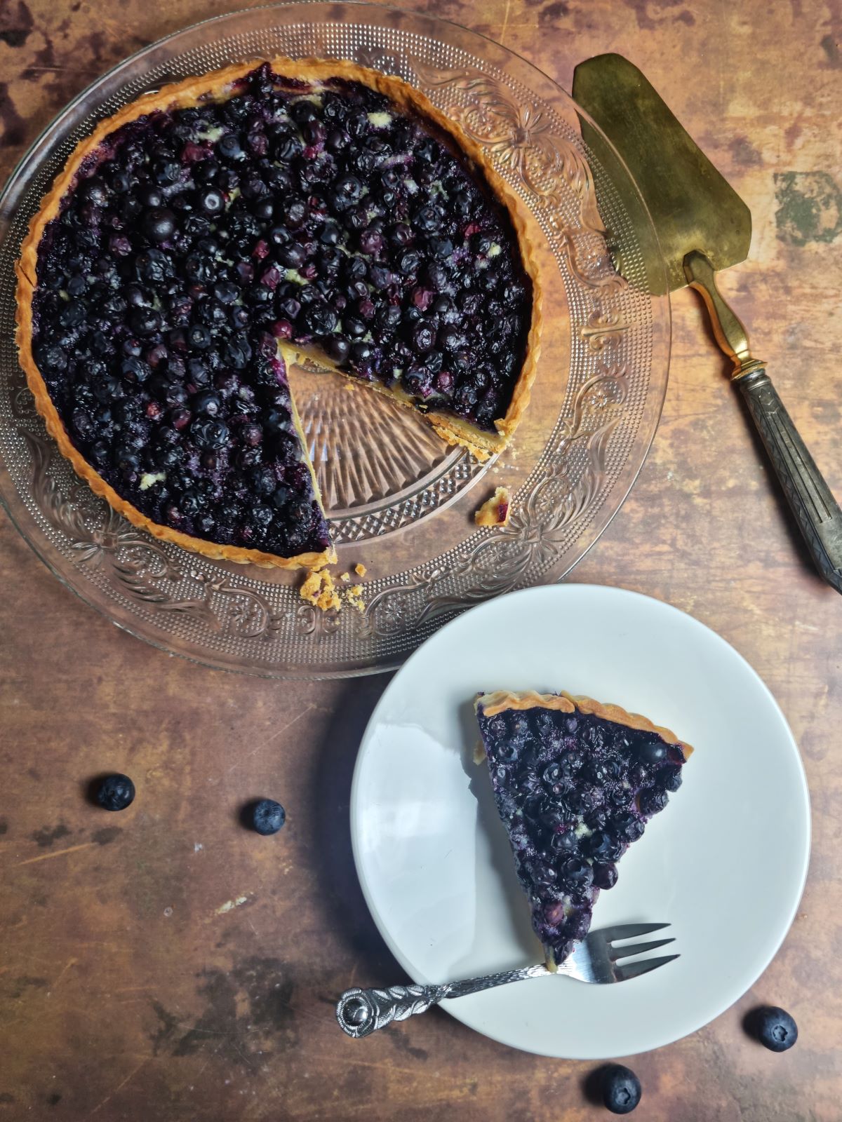 Tarte aux myrtilles et crème d'amande