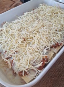 Lasagnes bolognaise au parmesan et emmental