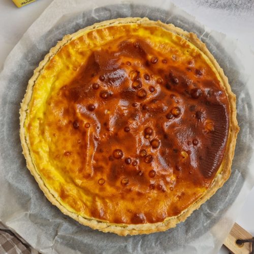 Tarte salée au maroilles et jambon