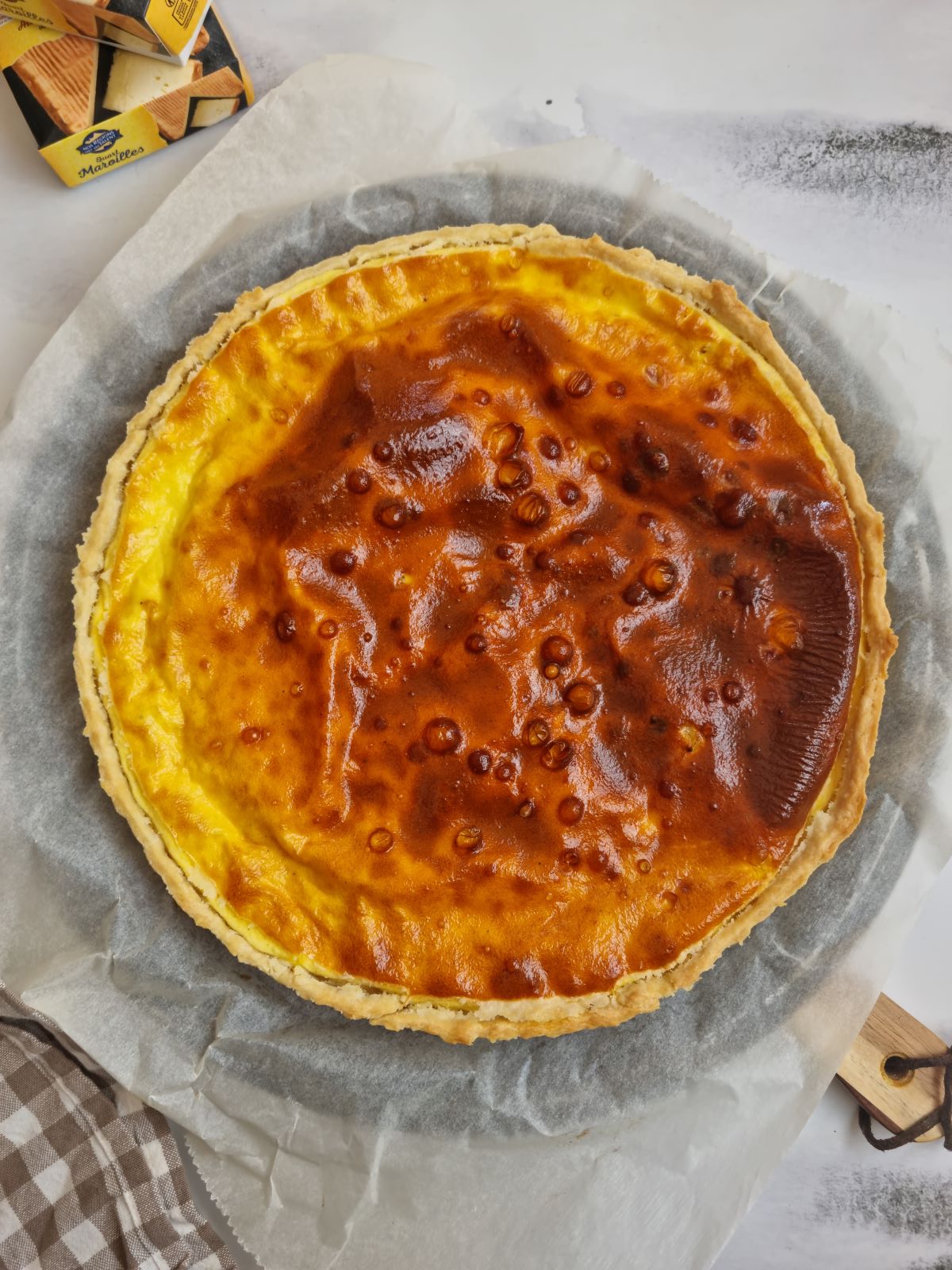 Tarte salée au maroilles et jambon