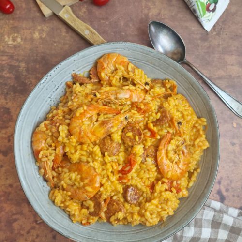 Risotto crevettes chorizo cookeo