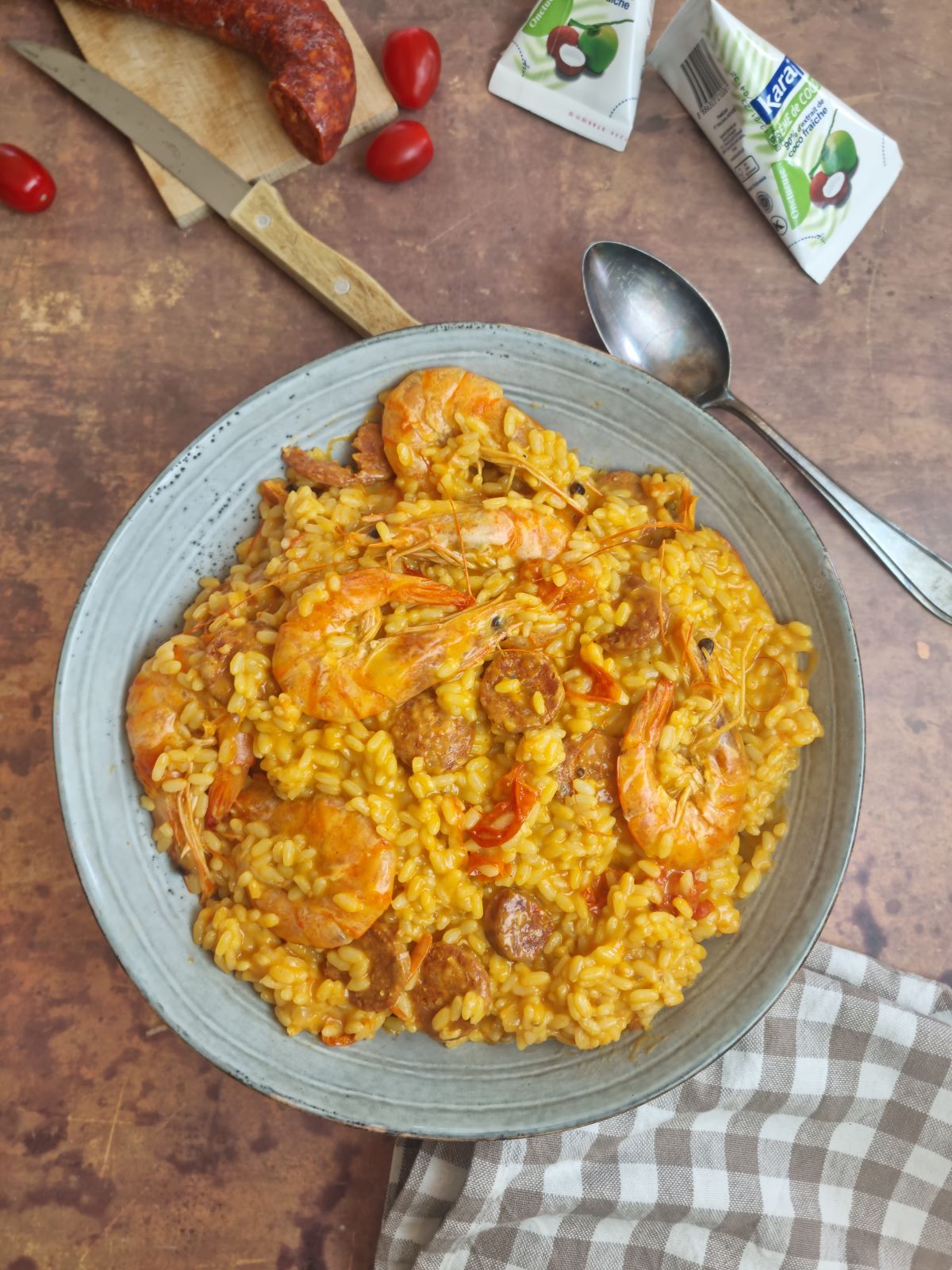 Risotto crevettes chorizo cookeo