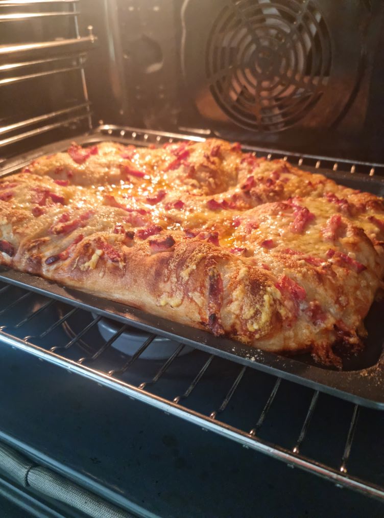 Fougasse bien dorée et gonflée