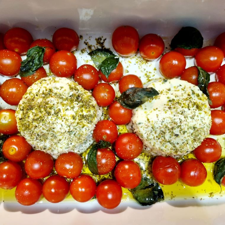 Pâtes au Boursin et tomates cerises au four
