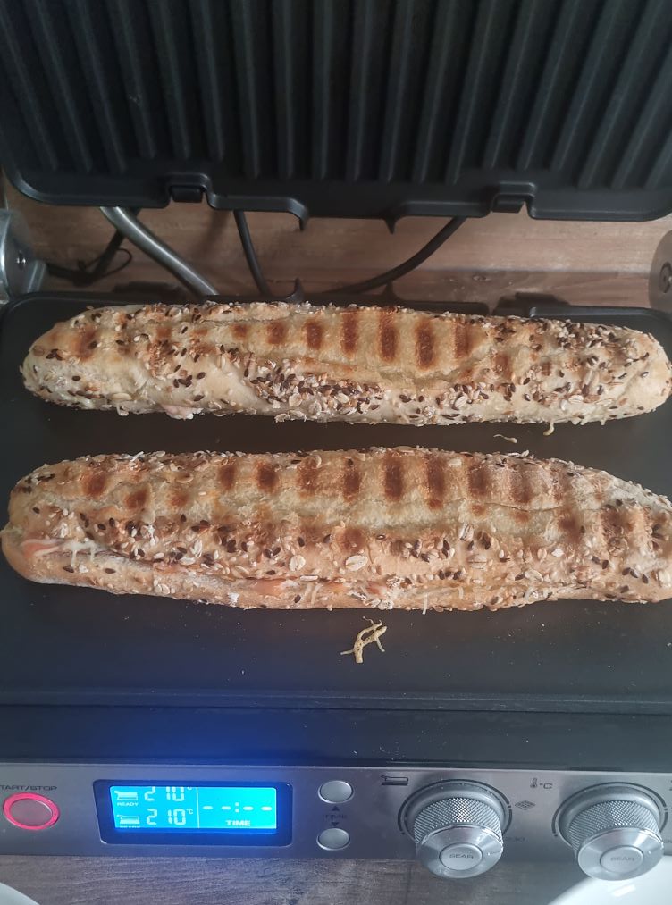 Baguettes garnies au saumon au grill