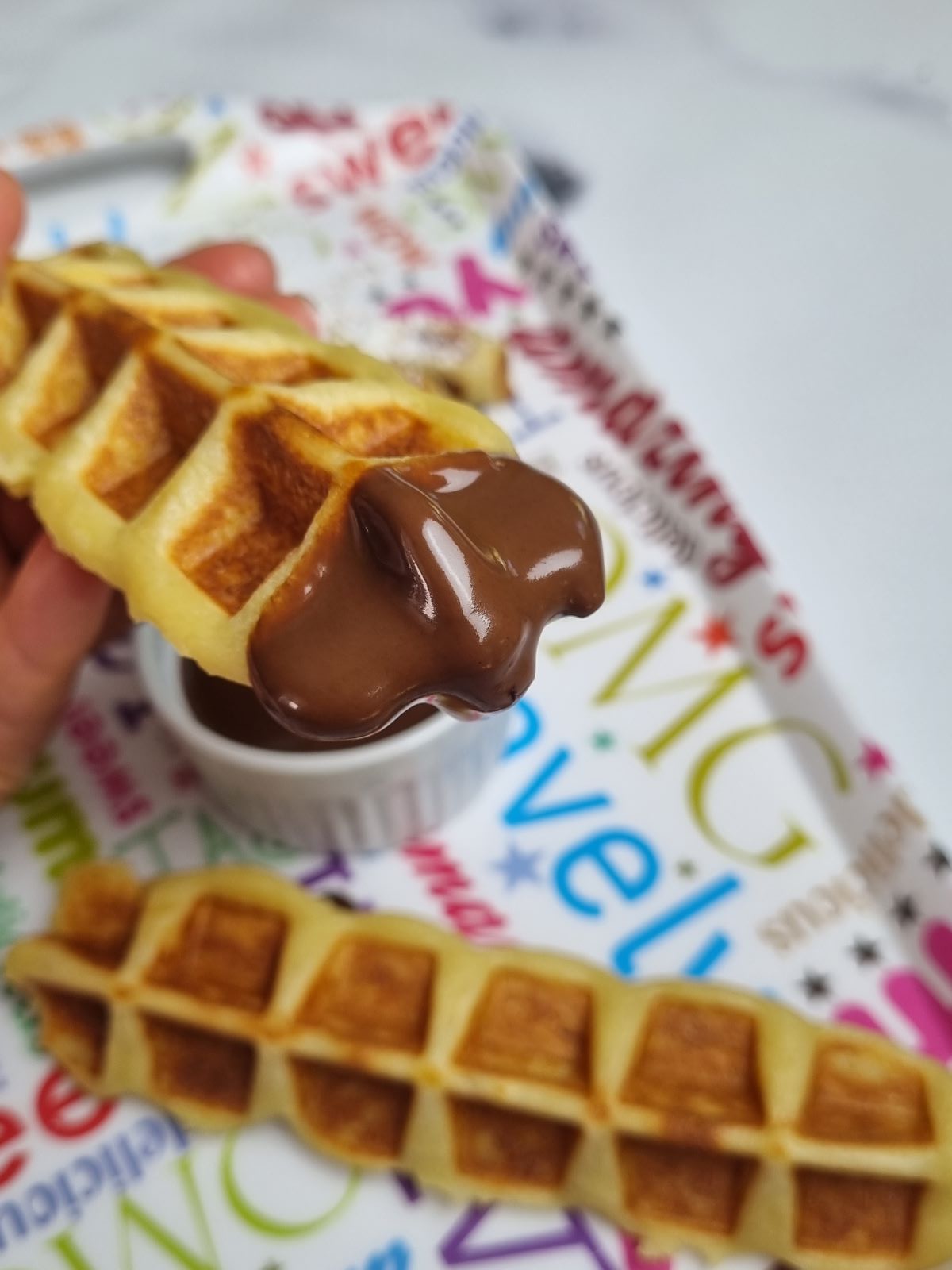 Churrofles et sauce au chocolat