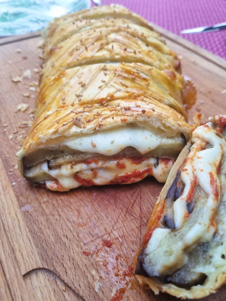 Aubergine, tomate, mozzarella