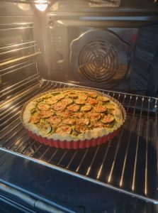 Cuisson de la tarte aux courgettes