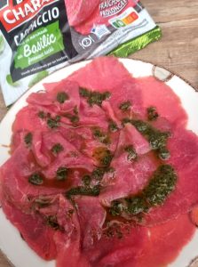 Carpaccio de boeuf mariné au basilic Charal