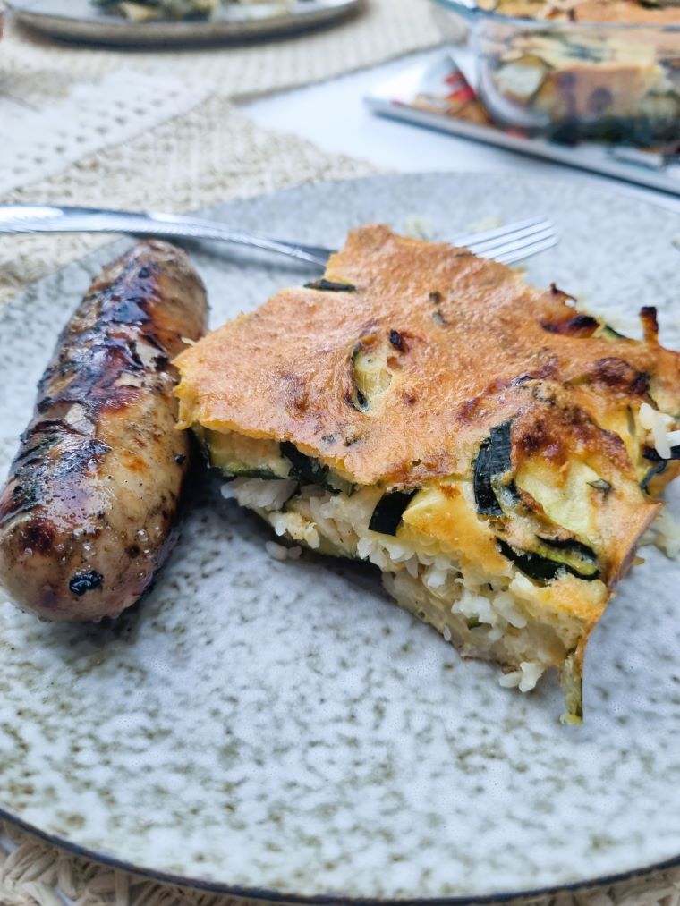 Gratin de courgette et boudin blanc