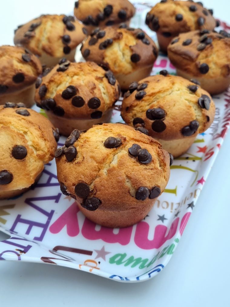 Muffins au yaourt, coeur coulant au chocolat