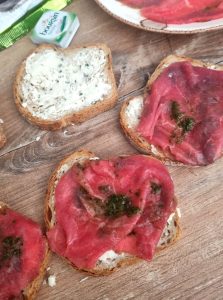 Tranches de carpaccio de boeuf