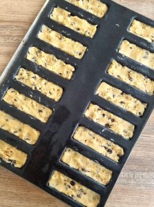 Barres cookies dans moule strié Demarle