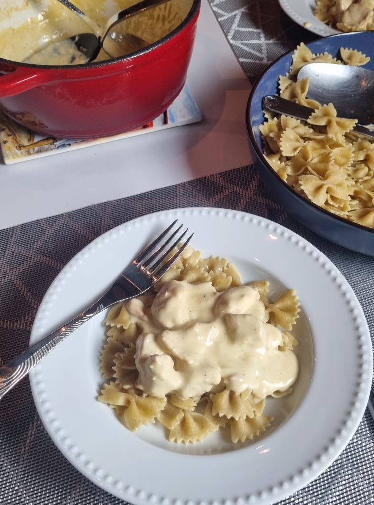 Poulet au maroilles avec des pâtes