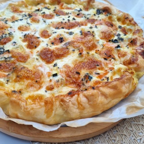 Quiche au saumon fumé et courgette