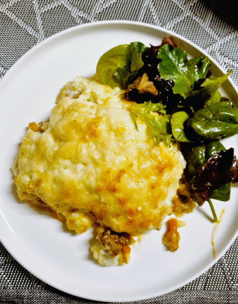 Hachis parmentier et salade