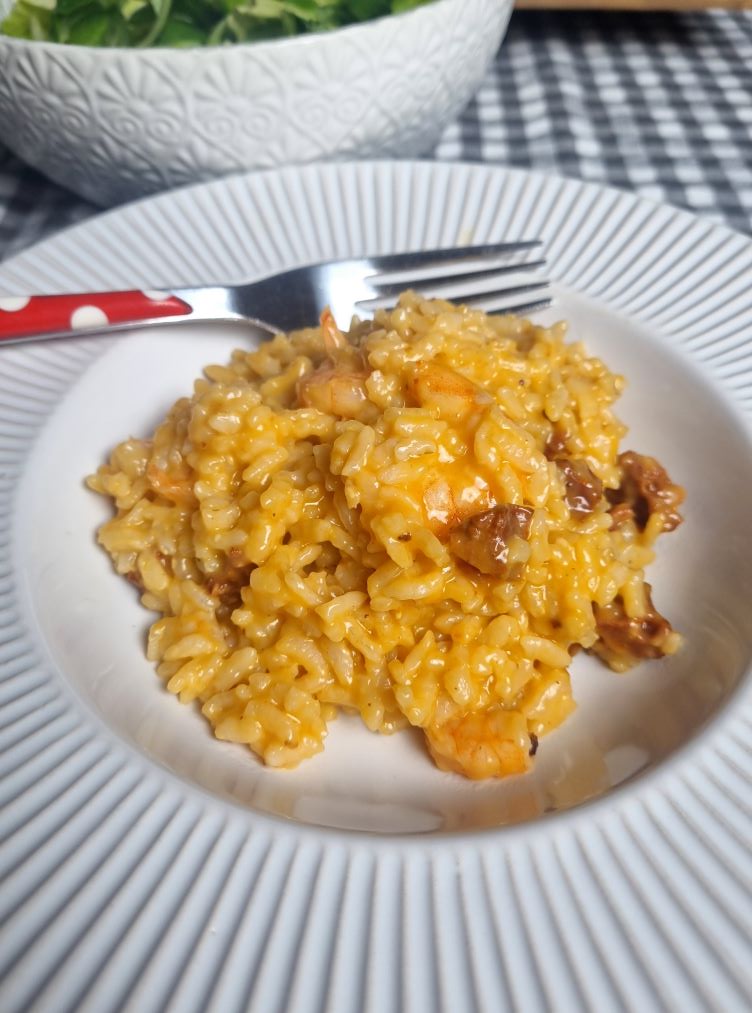 Risotto aux crevettes et chorizo