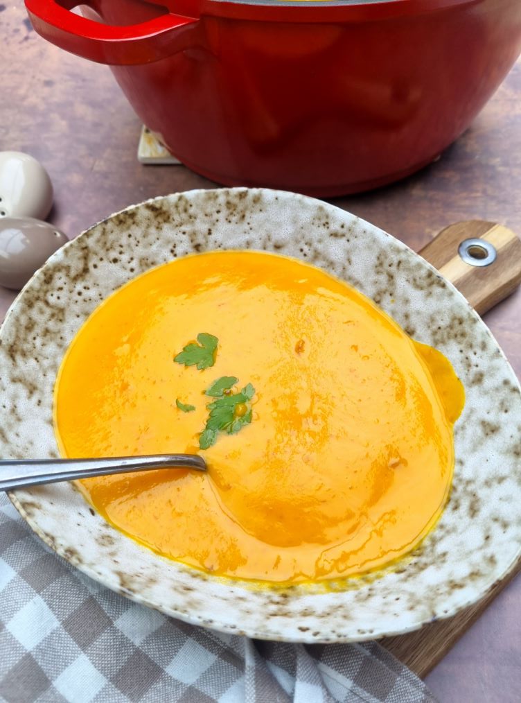 Velouté de potimarron au chorizo et lait de coco