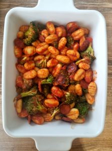 Gratin de gnocchi au chorizo et brocoli