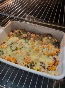 Gratin de gnocchi au chorizo et brocoli