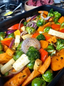 Légumes rôtis au four pour fondue