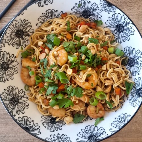 Nouilles sautées aux crevettes façon Pad Thaï