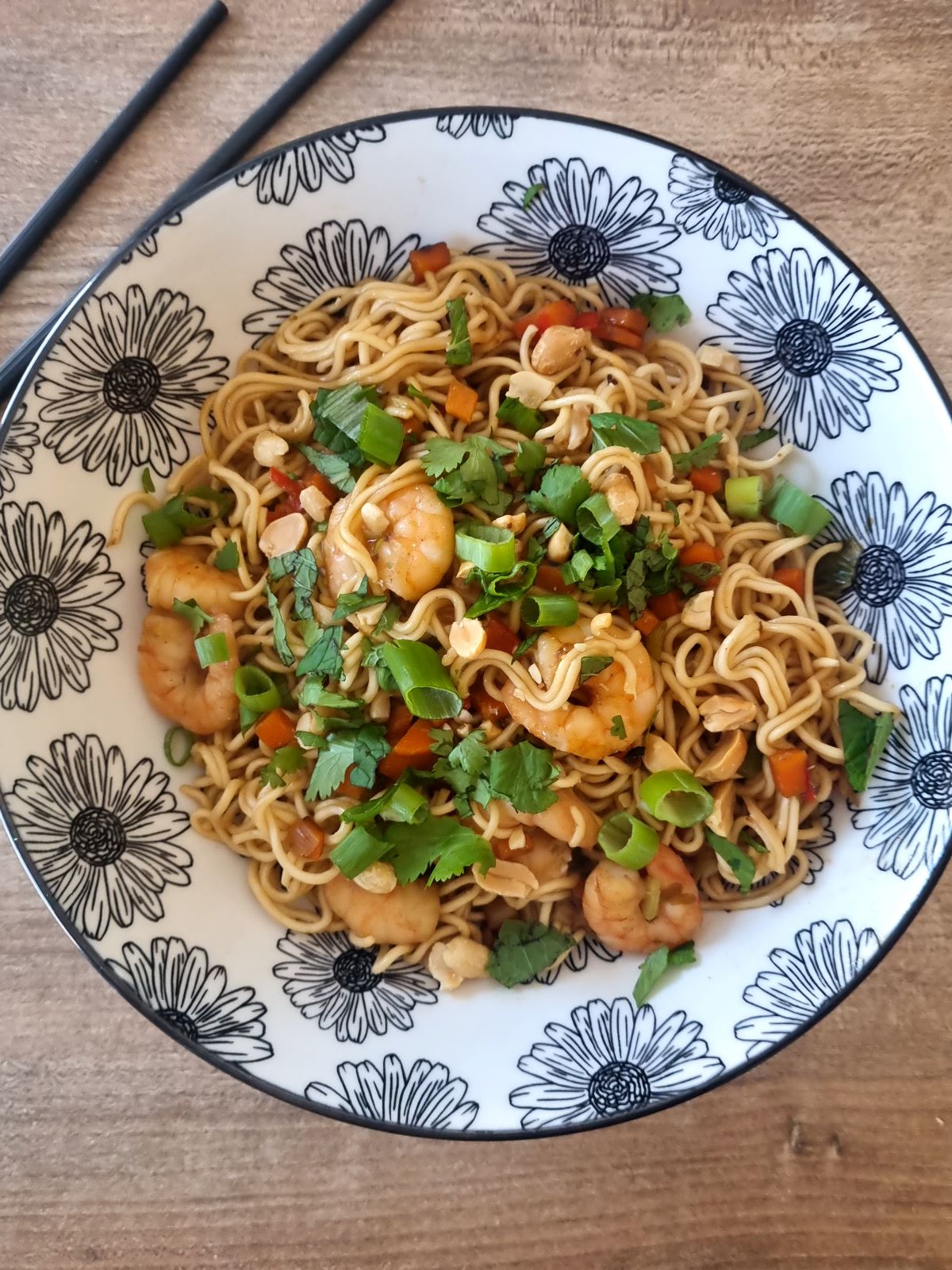 Nouilles sautées aux crevettes façon Pad Thaï