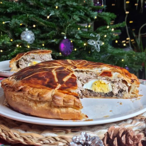 pâté feuilleté aux viandes et morilles pour noël