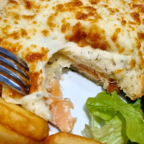 Croque-monsieur au saumon fumé